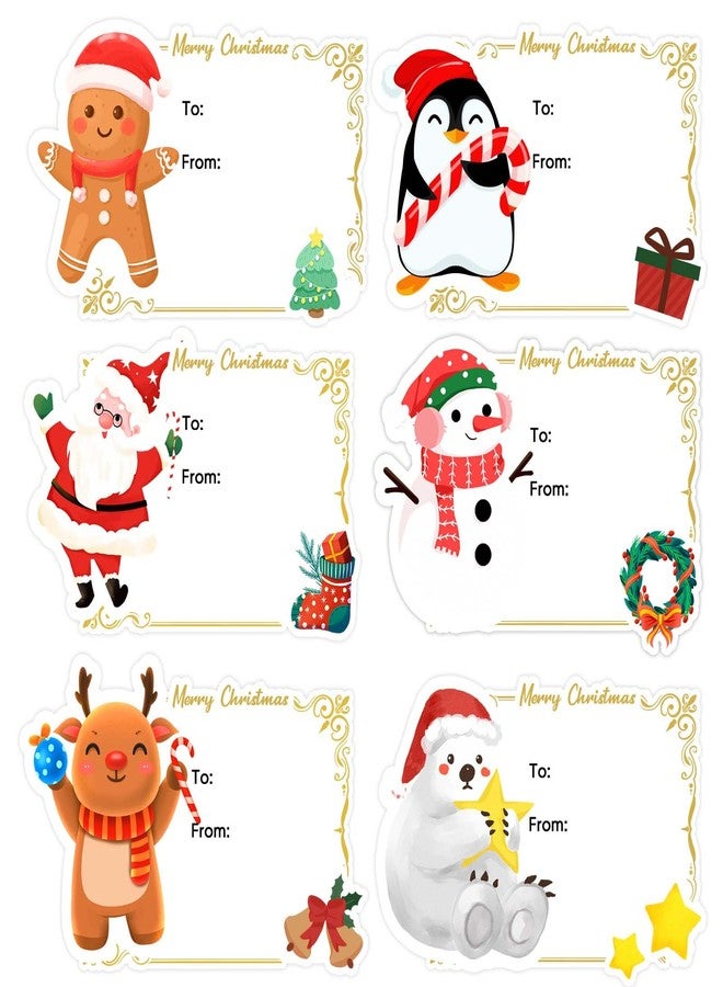 Dreecy Christmas Gift Tags Stickers, 120 Pcs Christmas Name Tags Stickers, Self Adhesive Christmas Presents Tag Sticker, Christmas Labels Sticker for Xmas Gifts Wrap Envelope Holiday Decor (2 x 2.8 Inch) - Image 1